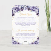 Programme de Quinceañera floral princesse violet p (Dos)