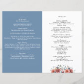 Programme de Quinceanera Florale Bleu et Blush (Dos)