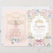 Programme de Quinceanera Florale de Bow Rose Class (Devant)