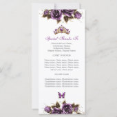 Programme de Quinceañera Florale de Diadème Doré V (Dos)