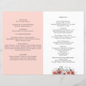 Programme de Quinceanera Florale Espagnol, Bleu et (Dos)