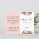 Programme de Quinceanera Florale Espagnol, Bleu et (Debout devant)