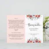 Programme de Quinceanera Florale Espagnol, Bleu et (Debout devant)