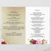 Programme de Quinceanera Florale Jaune d'or rouge (Dos)