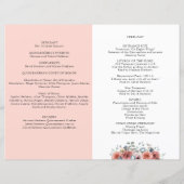Programme de Quinceanera florale rose et bleu (Dos)