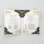 Programme de Quinceanera pour papillon bleu et or (Intérieur)