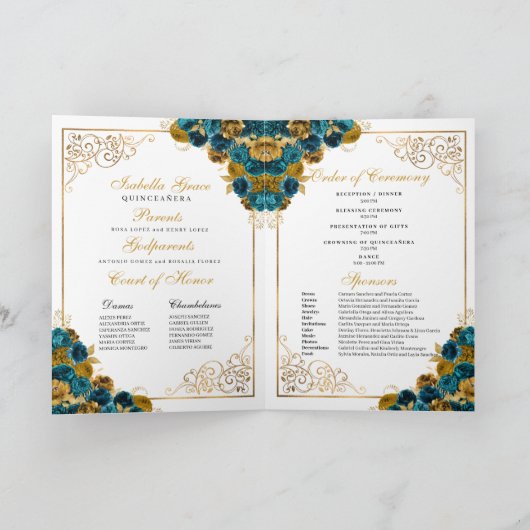 Programme de Quinceanera pour papillon turquoise e (Intérieur)