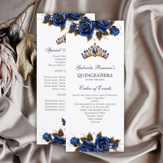 Programme de Quinceañera Roses Couronne de Tiara D