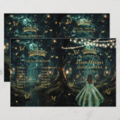 Programme de Quinceañera vert émeraude de la forêt (Devant / Derrière)