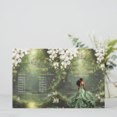 Programme de Quinceanera vert sauge Princesse et G (Debout devant)