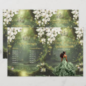 Programme de Quinceanera vert sauge Princesse et G (Devant / Derrière)