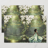 Programme de Quinceanera vert sauge Princesse et G (Devant / Derrière)
