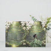 Programme de Quinceanera vert sauge Princesse et G (Debout devant)
