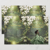 Programme de Quinceanera vert sauge Princesse et G (Devant / Derrière)