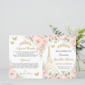 Programme de Quinceañera XV Floral Paris Eiffel (Debout devant)