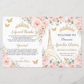 Programme de Quinceañera XV Floral Paris Eiffel (Devant)