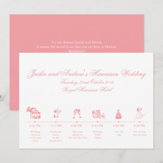 Programme de Réception de Mariage (Devant / Derrière)