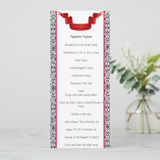 Programme de réception de mariage damassé (Debout devant)