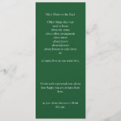 Programme de Réception - Mariage Vert Émeraude & O (Dos)