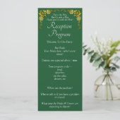 Programme de Réception - Mariage Vert Émeraude & O (Debout devant)