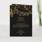 Programme de récital de musique élégant noir et or (Dos)