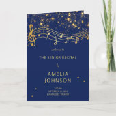 Programme de récital de musique senior Elegant Blu (Devant)