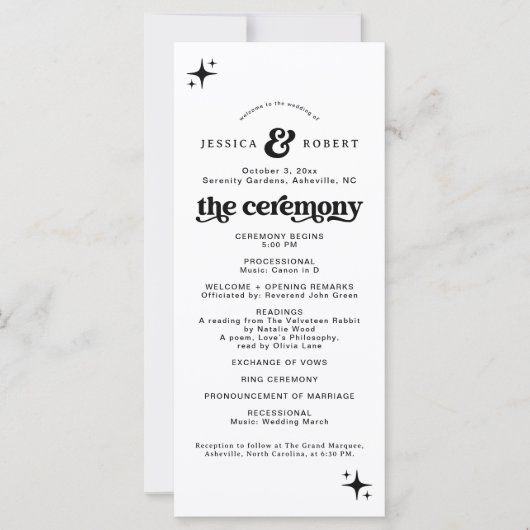 Programme de remise des Mariages de Retro Ordre de (Devant)