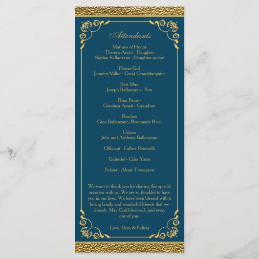 Programme de renouvellement de Vow pour l'annivers (Dos)