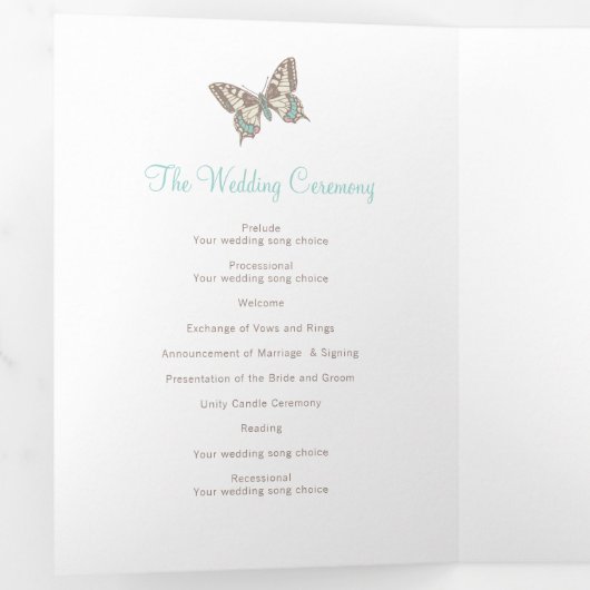 Programme de renouvellement mariage papillons aqua (Intérieur en premier)