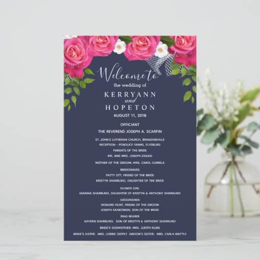 Programme de rose rose rose et bleu de minuit (Debout devant)