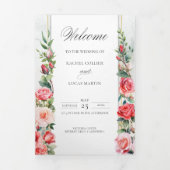 Programme de roses et calligraphie rose aquarelle (Page de couverture)