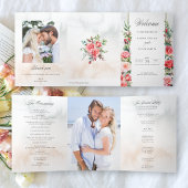 Programme de roses et calligraphie rose aquarelle