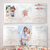 Programme de roses et calligraphie rose aquarelle