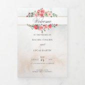 Programme de roses et calligraphie rose aquarelle (Page de couverture)