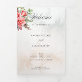 Programme de roses et calligraphie rose aquarelle (Page de couverture)