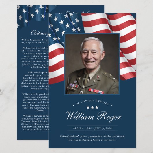 Programme de service commémoratif patriotique (Devant / Derrière)