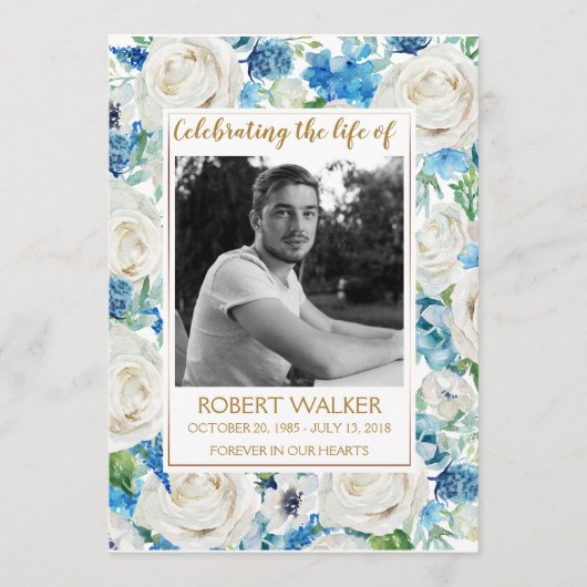 Programme de service commémoratif photo blanc et b (Devant)