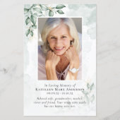 Programme de service commémoratif photo d'eucalypt (Devant)