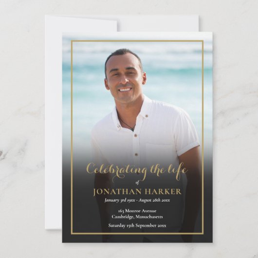 Programme de service de mémorial de deuil photo (Devant)