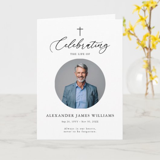 Programme de service de photo commémorative chréti (Fleur jaune)