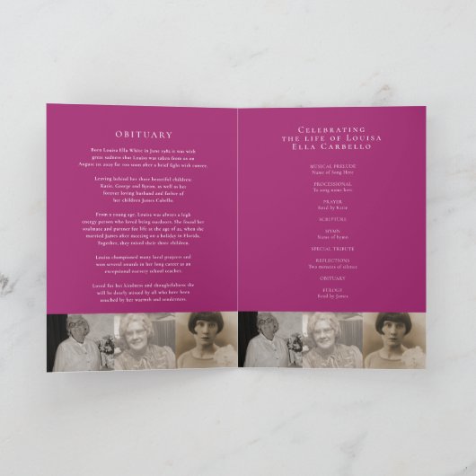 Programme de service funéraire de coeur - me-me-no (Intérieur)