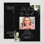 Programme de service funéraire de commémoration de (Devant / Derrière)