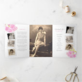 Programme de services funéraires fleur rose photo  (Intérieur)