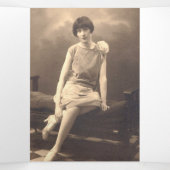 Programme de services funéraires fleur rose photo  (Intérieur au milieu)