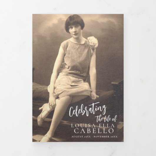 Programme de services funéraires modèle photo simp (Page de couverture)