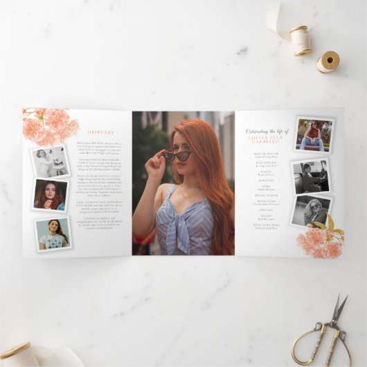 Programme de services funéraires photo de fleur de (Intérieur)