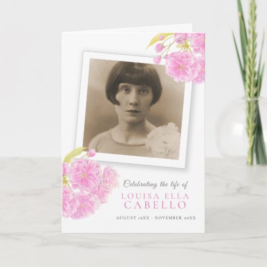 Programme de services funéraires photos de fleurs (Devant)