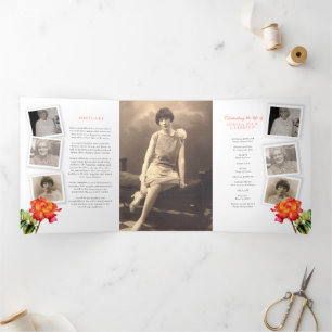 Programme de services funéraires rose rayé jaune r