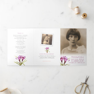 Programme de services funéraires violet crocus wat