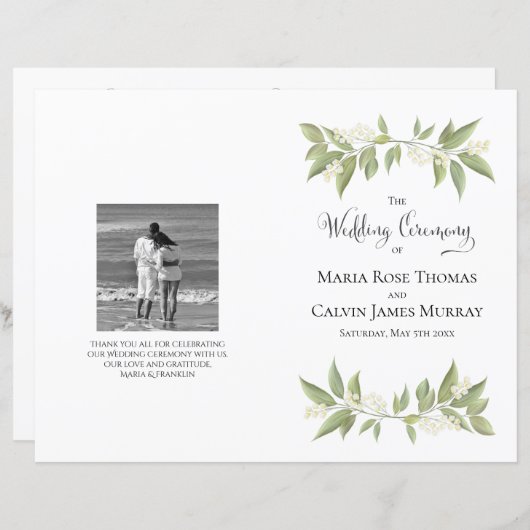 Programme de services Mariages pour les plantes ve (Devant / Derrière)